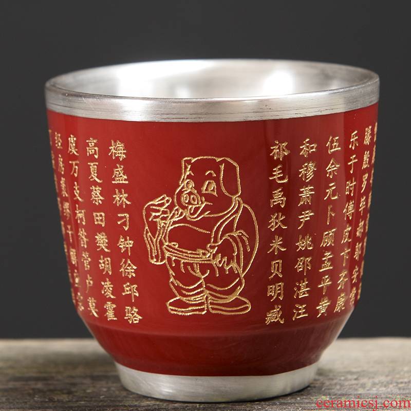 Ceramic cup 999 sterling silver cups household masters cup coppering. As silver violet arenaceous kung fu tea checking gift mugs