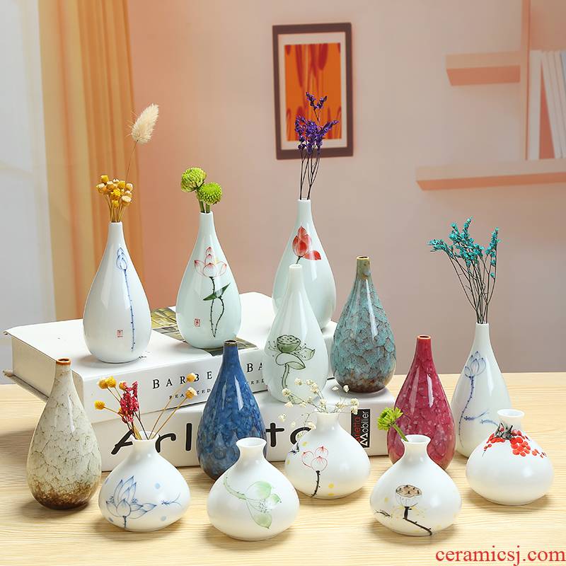 All over the sky star, ceramic white porcelain vase small pure and fresh and hydroponic dried flower flower implement I and contracted household adornment desktop furnishing articles