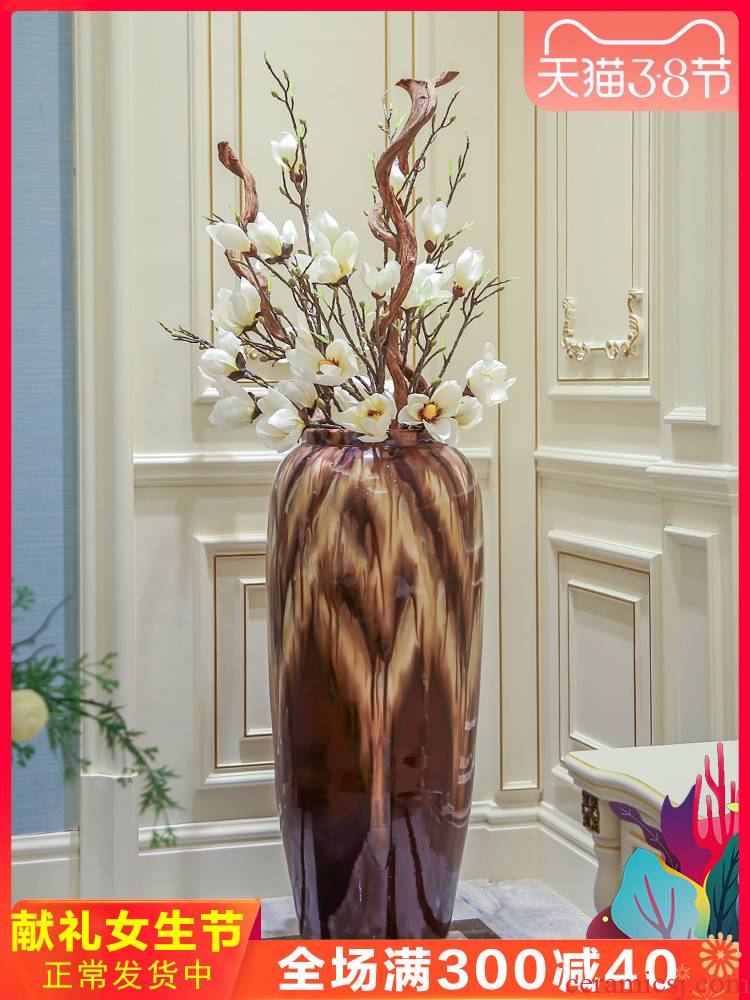Jingdezhen ceramic floor big vase furnishing articles porch decoration dry flower simulation TV ark, put vase decoration