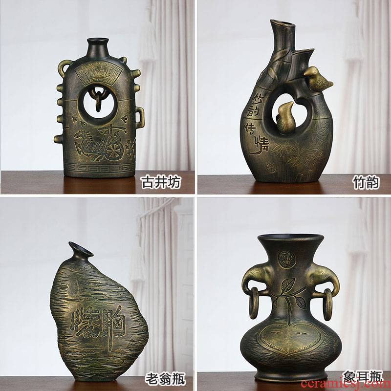 Great well imitation bronze ceramic furnishing articles creative decoration sitting room whatnot study Chinese style household adornment handicraft