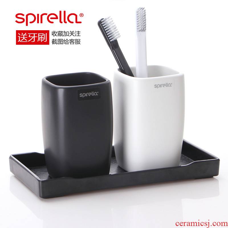 SPIRELLA/silk pury simple lovers ceramic gargle new tooth glass wash gargle cup YaGang suits for