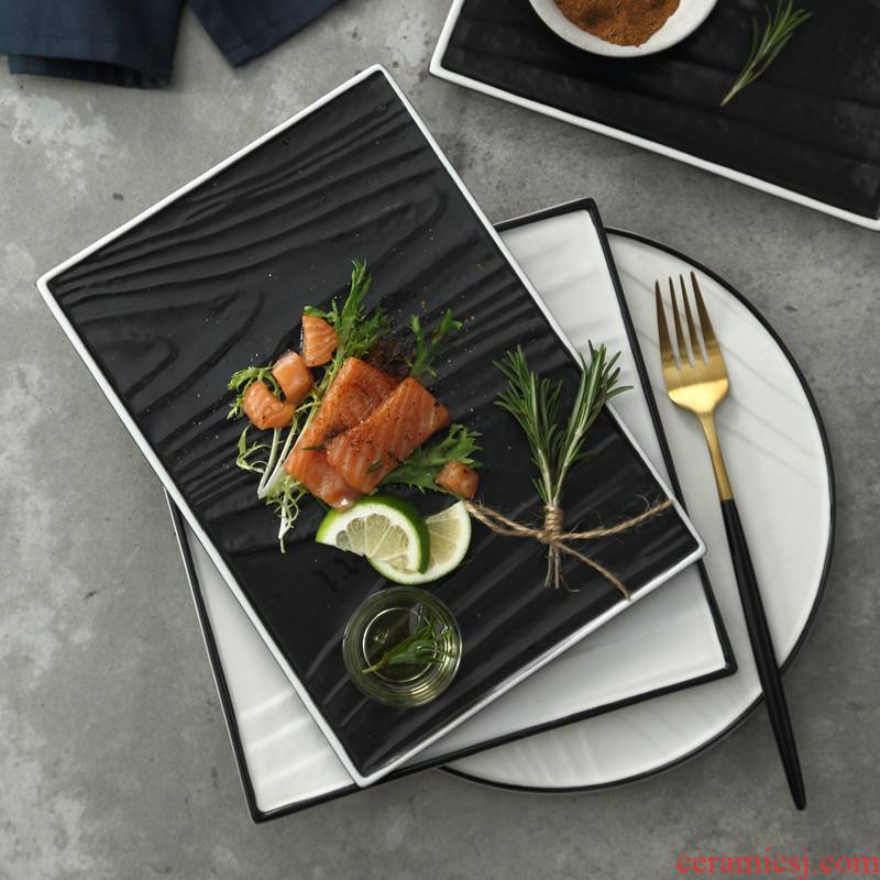 Nordic breeze restaurant dish to black and white rectangular tray plates ceramic disc hotel tableware plate