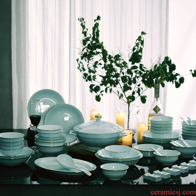 The dishes suit household new Chinese style wedding gifts fuels The jingdezhen ceramic composite ceramics tableware by hand
