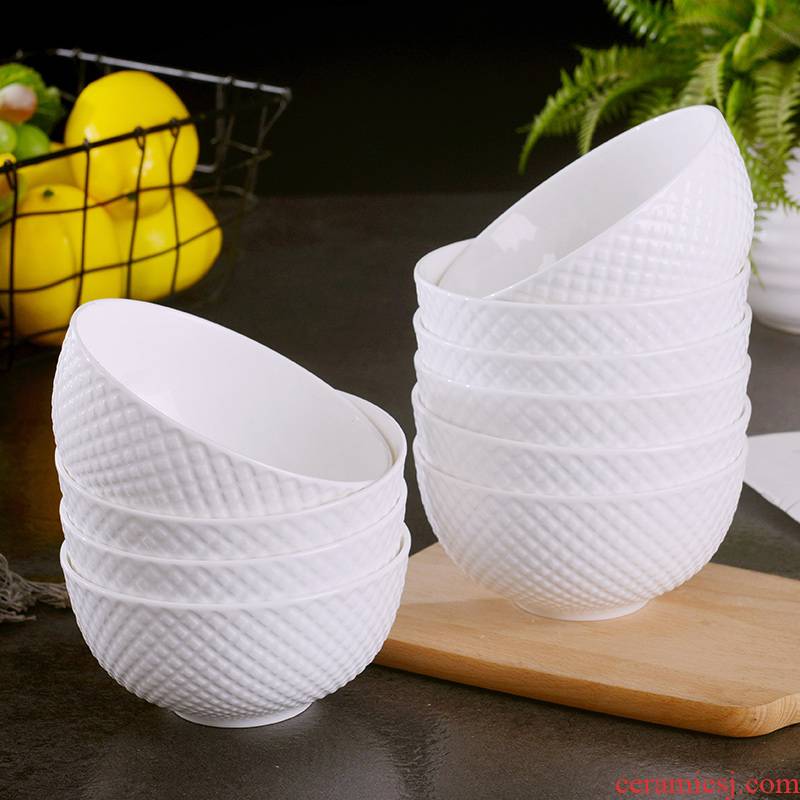 Jingdezhen 10 pack 】 【 5 inches large ipads porcelain rice bowls set home European creative ceramic bowl
