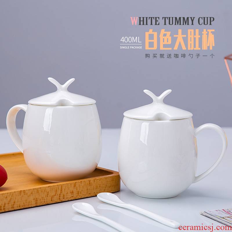 Jingdezhen contracted household pure white cup keller ceramic cup ipads porcelain coffee cup milk cup