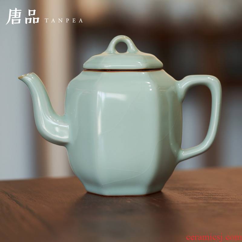 Penghu - glance when Your up six large antique teapot azure piece of ice to crack open the manual single CiHu jingdezhen kung fu tea set