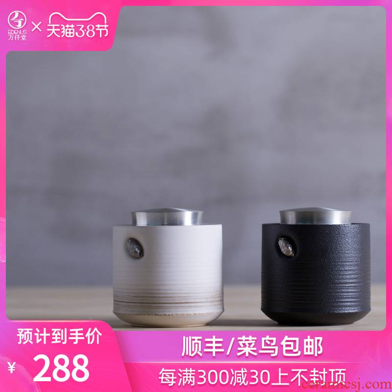 M letters kilowatt/hall caddy fixings ceramic seal pot tin can portable storage tanks zen tea caddy fixings 02 series