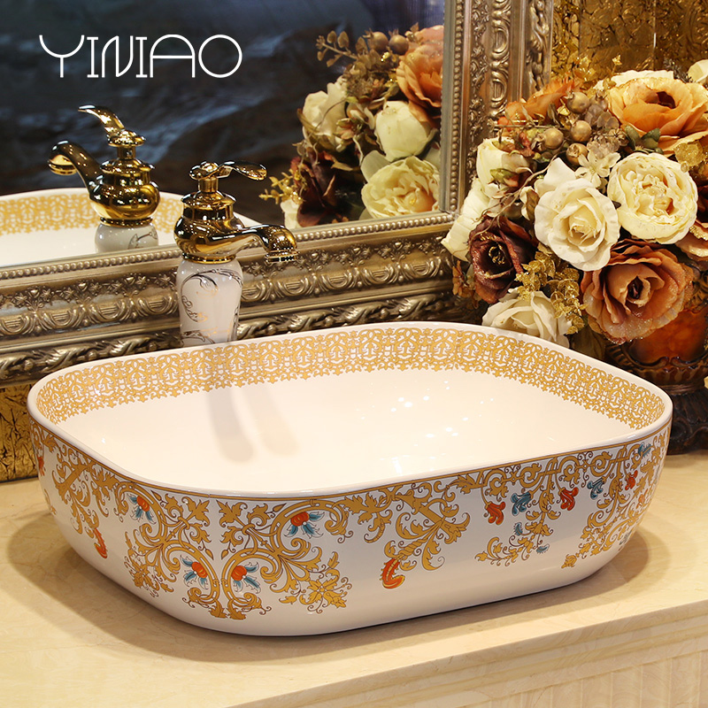 Oval table basin sink toilet lavatory ceramic face basin big size art basin of wash one household