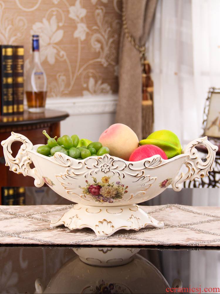 Ou compote creative home sitting room large ceramic fruit bowl tea table decoration furnishing articles fruit basin wedding gift