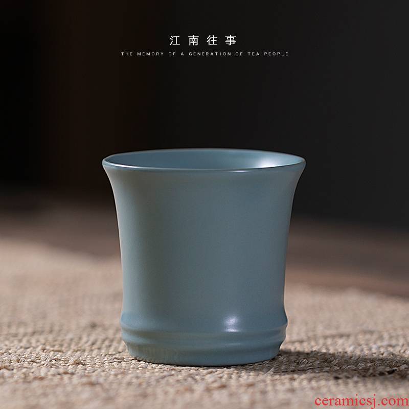 Jiangnan past your up shamrock bamboo kung fu tea cup sample tea cup cup ceramics single CPU noggin master CPU
