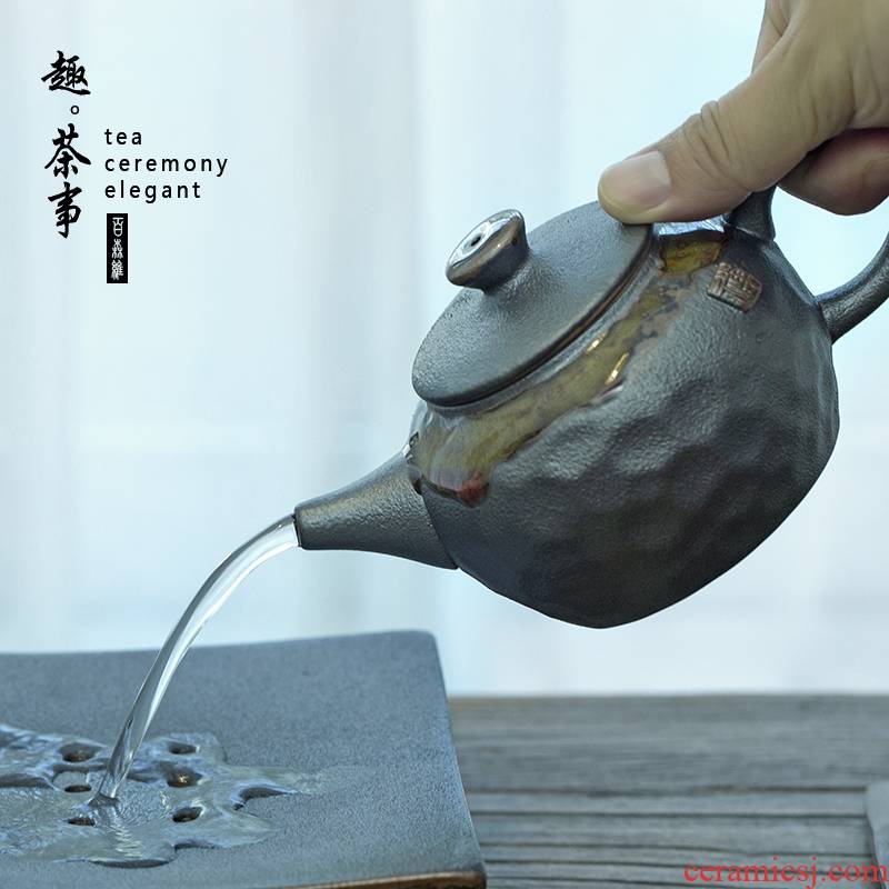 Babson d Japanese and rust glaze creative coarse pottery cooking pot set the teapot tea tea set restoring ancient ways