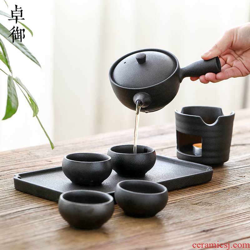 Zhuo imperial Japanese contracted kung fu tea set office ceramic dry tea tray teapot teacup suit household gift box