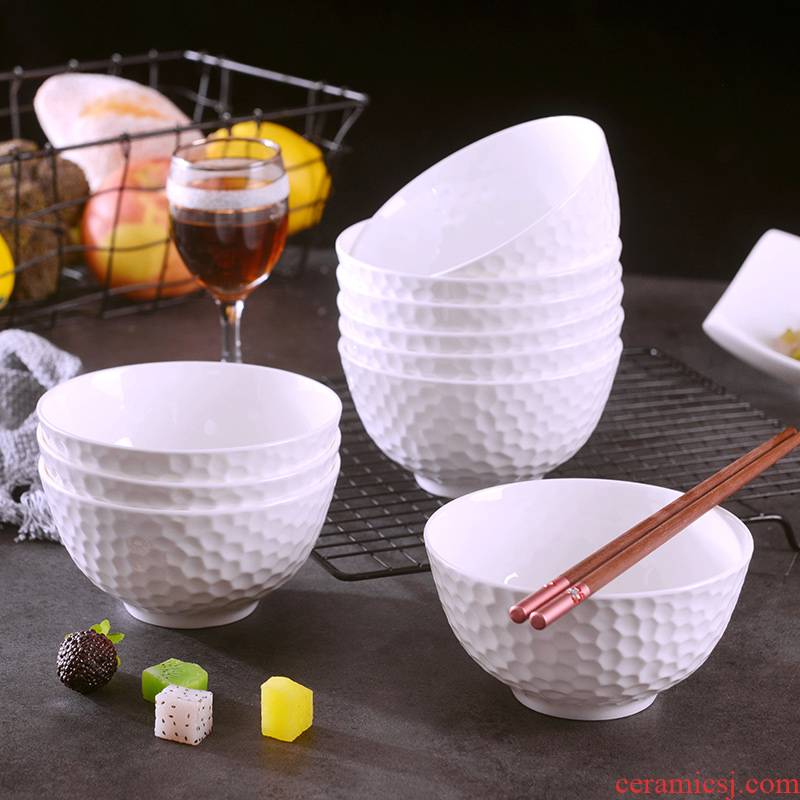 Jingdezhen ten pack 】 【 under the glaze color ipads porcelain rice bowls suit household European large creative ceramic bowl