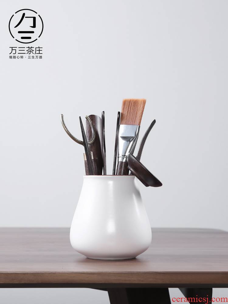 Three thousand ceramic tea tea village 6 gentleman ebony tool accessories zero match ChaGa bamboo tea spoon, solid wood