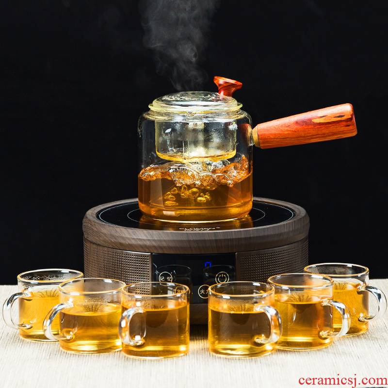 NiuRen heat - resistant glass teapot steam boiling kettle electric TaoLu tea flower pot teapot side steamed teapot