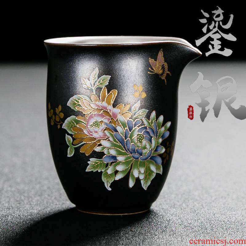 NiuRen ceramic fair coppering. As silver cup 999 sterling silver hand kung fu tea tea tea sea points more large heat