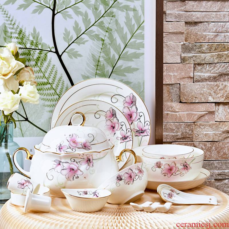 Industry and high - end dishes suit ipads porcelain tableware jingdezhen ceramics dishes chopsticks sets gift set