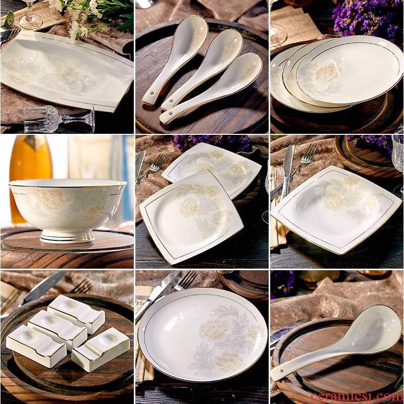 Ipads China tableware deep dish dish soup plate plates FanPan dish plate beefsteak multiple small suit