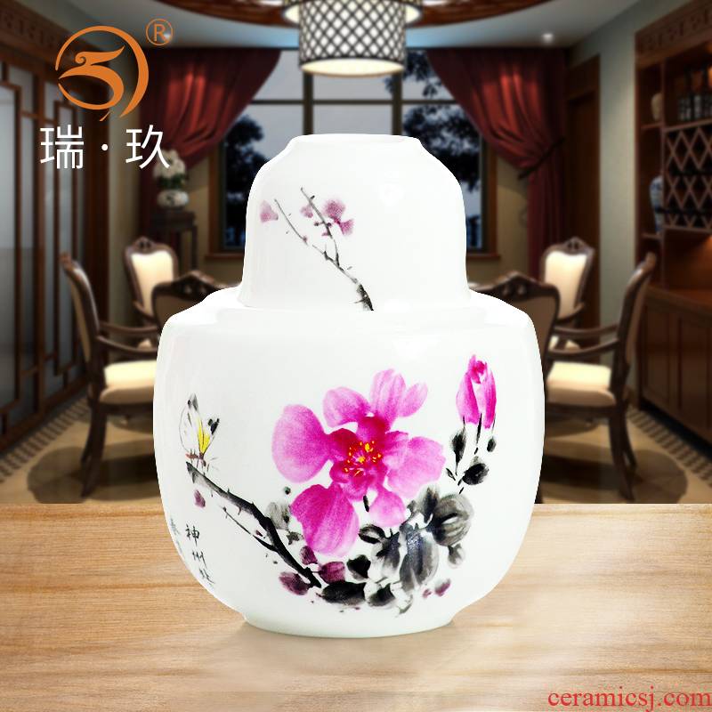 R nine hot hip household ceramics restoring ancient ways Chinese rice wine warm hip ipads porcelain wine liquor temperature suit