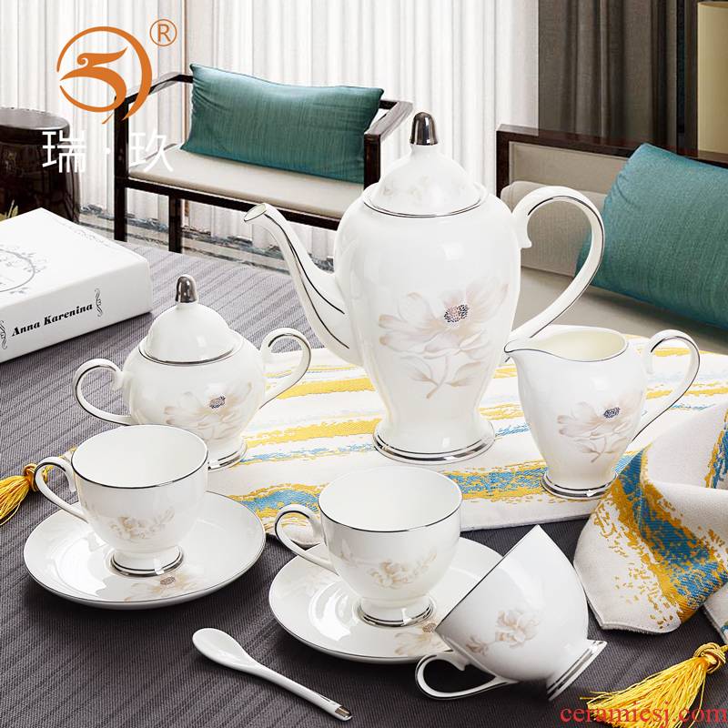 Tangshan ceramic coffee set suit villa between example coffee pot of coffee cups of ceramic coffee set of tea set gift box