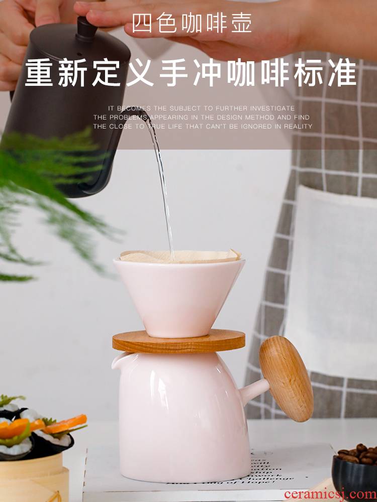 Unknown impression hand coffee pot utensils suit ceramic share drip coffee pot of household filters filter cup