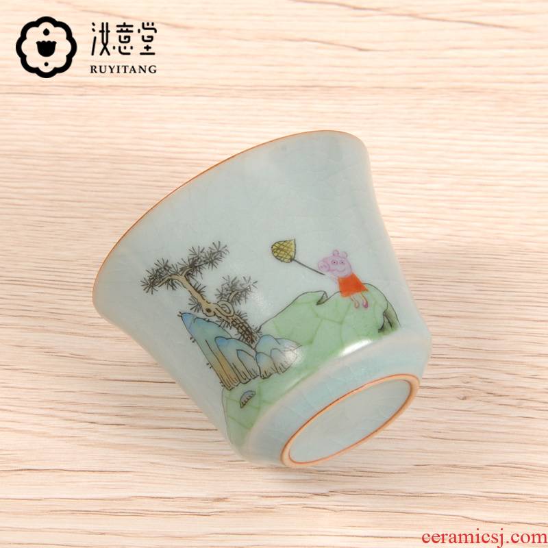Jingdezhen ceramic piggy paggy social man page trill web celebrity your up teacup master single cup sample tea cup