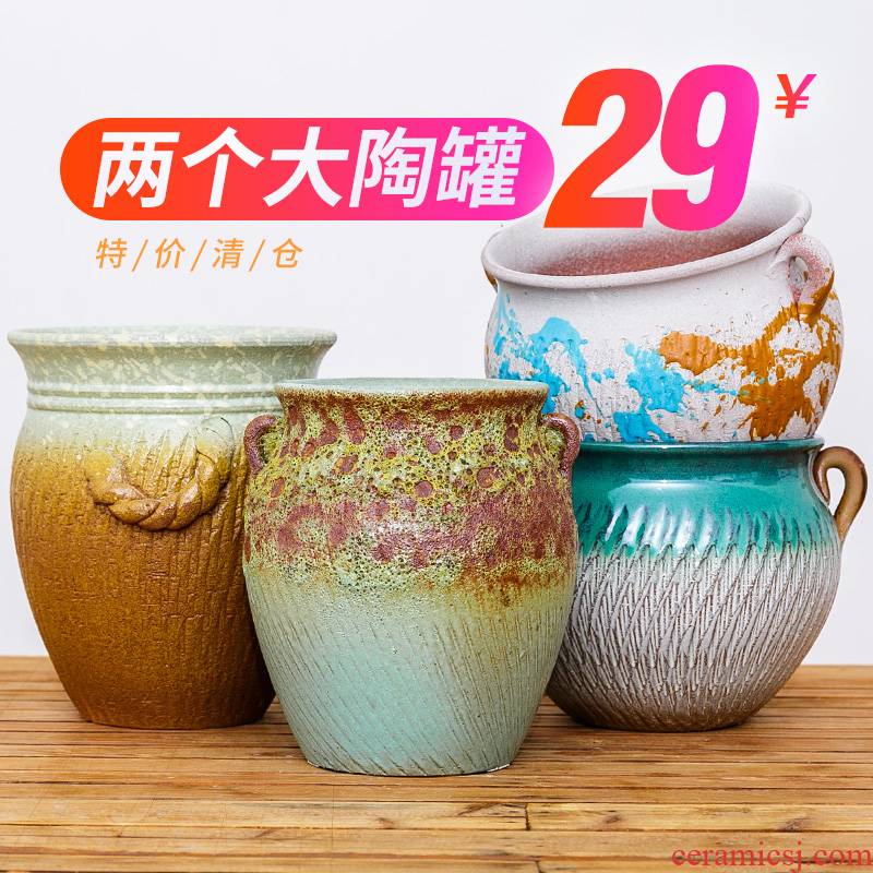 Meaty plant ceramic flowerpot coarse pottery flowerpot, fleshy green the plants contracted rose violet arenaceous ceramic flower pot in move