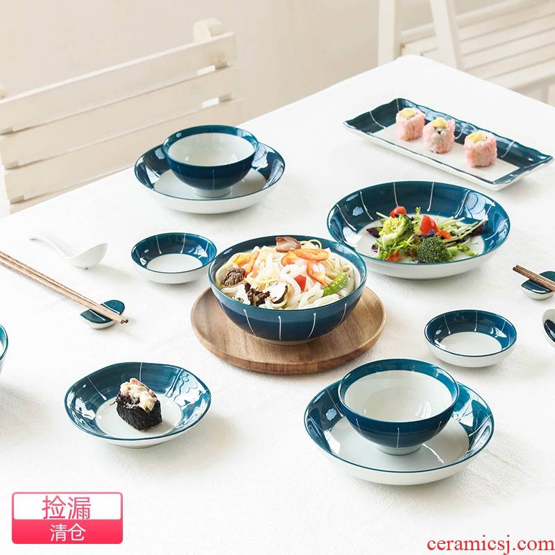 Element treasure Japanese ceramics tableware contracted wind restoring ancient ways moran household rice bowls of soup disk bowl dish of small spoon
