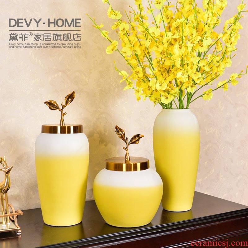 Modern light much creative ceramic vase furnishing articles new Chinese flower arranging jingdezhen sitting room tea table manually large vase
