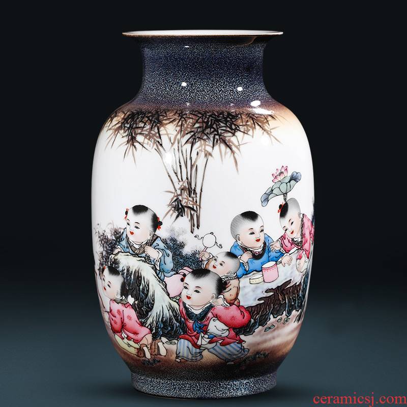Creative jingdezhen ceramics up with tong qu "bamboo forest" vase Chinese style household adornment handicraft furnishing articles
