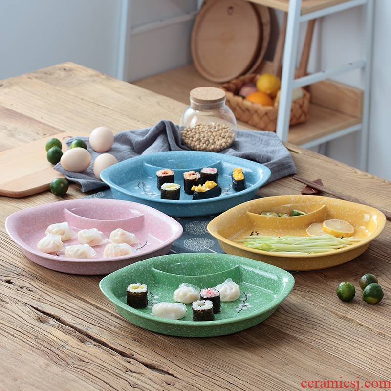 Fu kang creative hold ceramic dish of sauce dumplings dribbling vinegar sushi plate disc one fries plate frame plates for breakfast