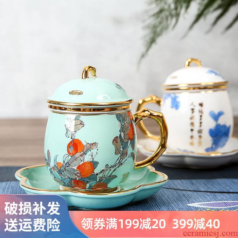 Gaochun ceramics ipads China tea set suit high - end gift teapot filter manually paint Chinese wind