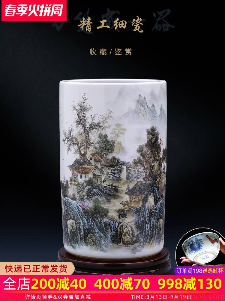Quiver of jingdezhen ceramics vase painting and calligraphy calligraphy and painting scroll cylinder barrel landing a large sitting room household act the role ofing is tasted furnishing articles