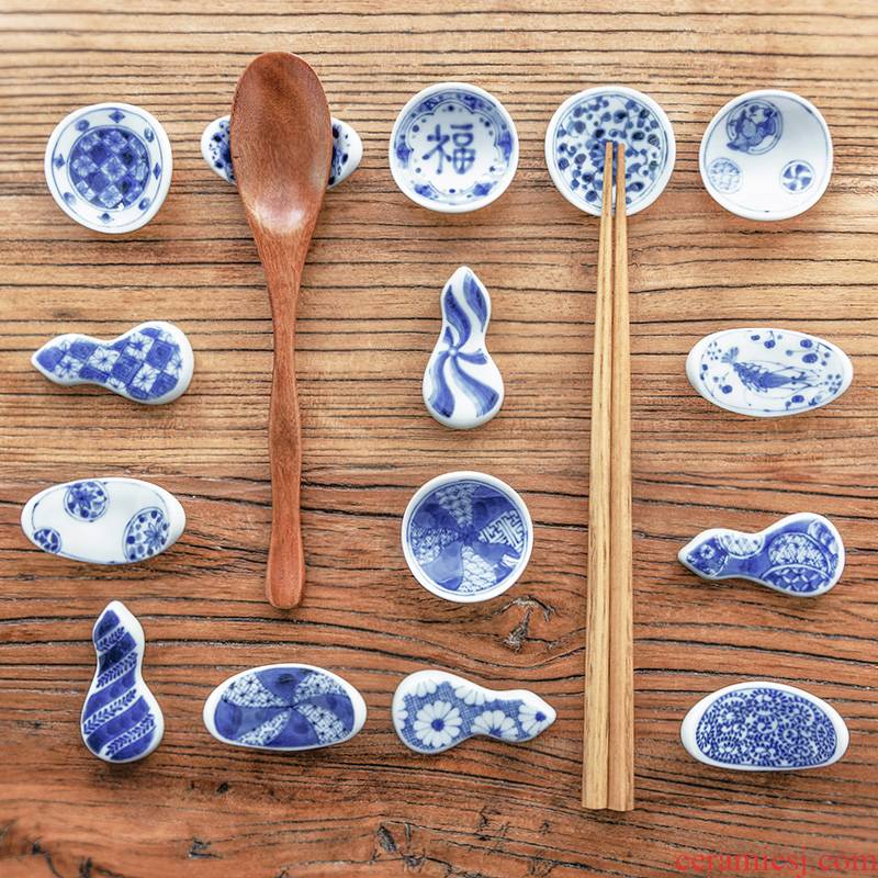 Blue winds Japanese chopsticks chopsticks frame # ceramic spoon holder frame put chopsticks chopsticks chopsticks pillow chopsticks holder frame plate rack shelf