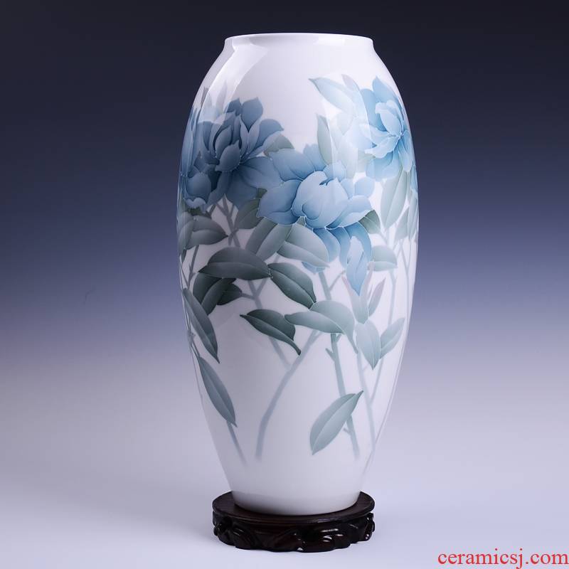 Under the glaze colorful liling porcelain vase hand - made gardenia flower waist drum bottles of three kinds of design and color is household act the role ofing is tasted