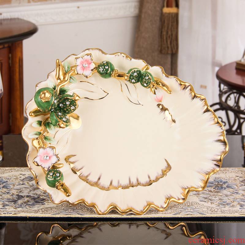 Fort SAN road ceramic fruit bowl European - style compote household modern creative home sitting room tea table decoration furnishing articles compote