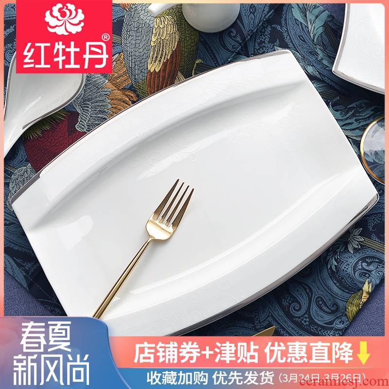 Ipads China tableware ceramic dish dish dish FanPan flat Jin Bianyu dish plate beefsteak dish dishes