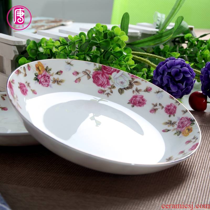 Yipin tang household ipads porcelain dish dish dish 7 inch FanPan 6 inches individuality creative Chinese ceramic plate small deep dish
