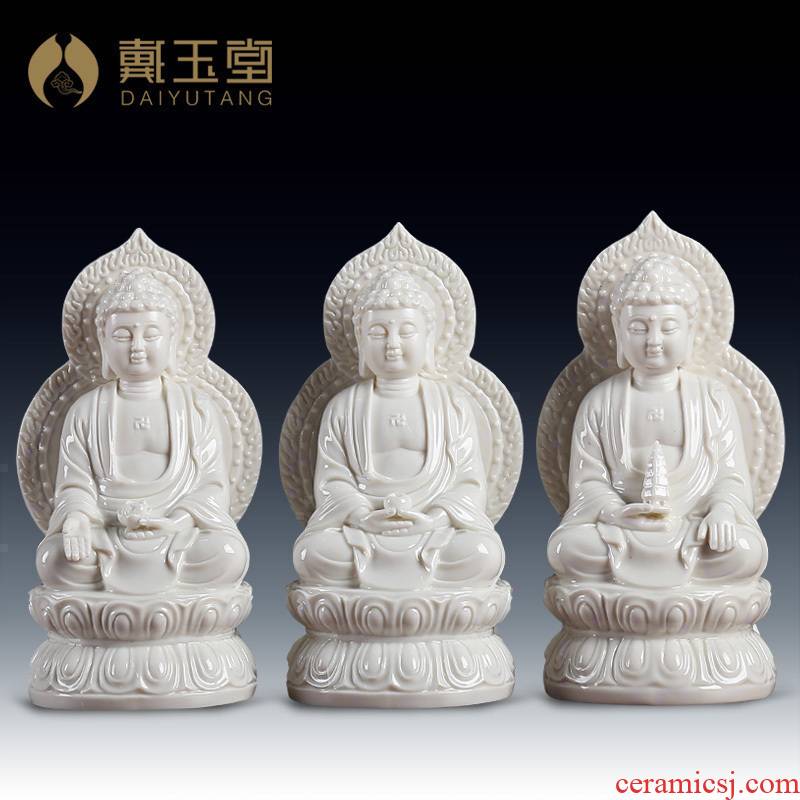 Yutang dai ceramic 7 inches with screen gems Buddha amitabha medicine the guru Buddha sakyamuni Buddha enshrined at home