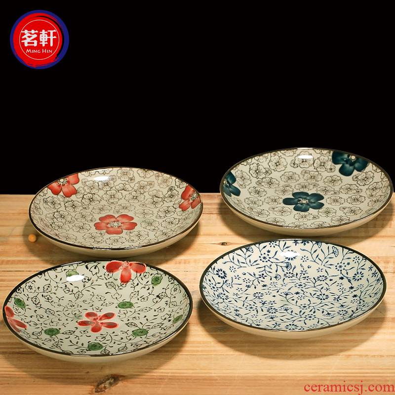 Under the glaze color hand - made ceramic tableware dishes Japanese snack dish dish dish dish 6 inch ipads plate hotel porcelain