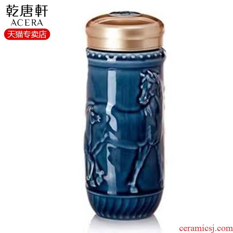 Dry Tang Xuan porcelain cup live happiness along the portable portable cup with cover glass creative keller to elders