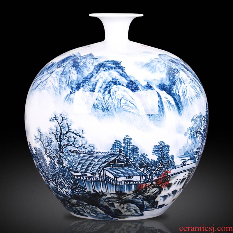 Famous master of jingdezhen ceramics hand - made scenery pomegranate bottles of new Chinese style sitting room adornment that occupy the home furnishing articles