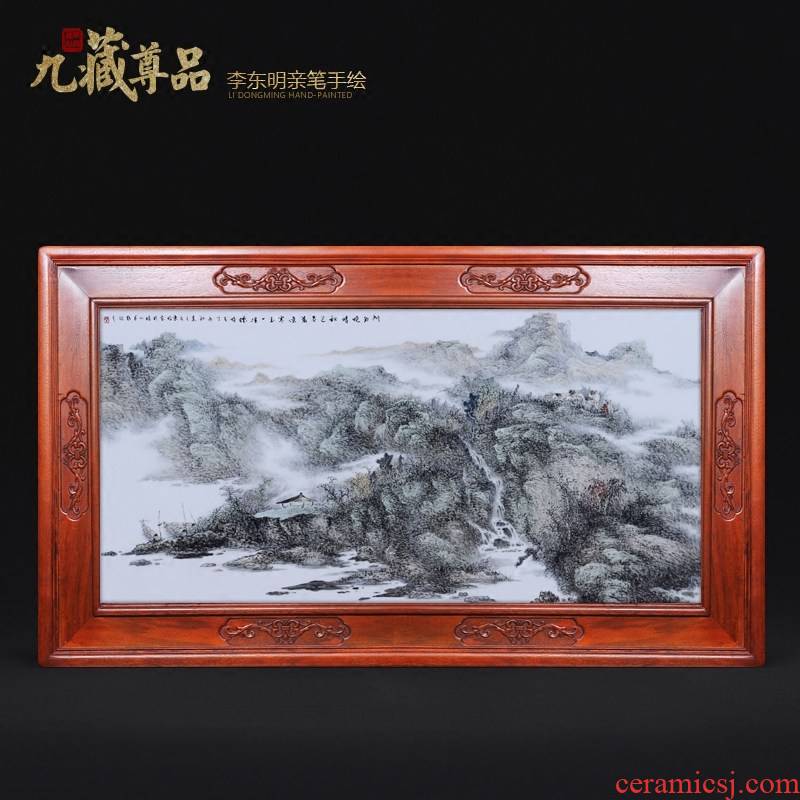 Jingdezhen ceramics famous dong - Ming li hand - made porcelain plate painting landscapes sitting room adornment household crafts