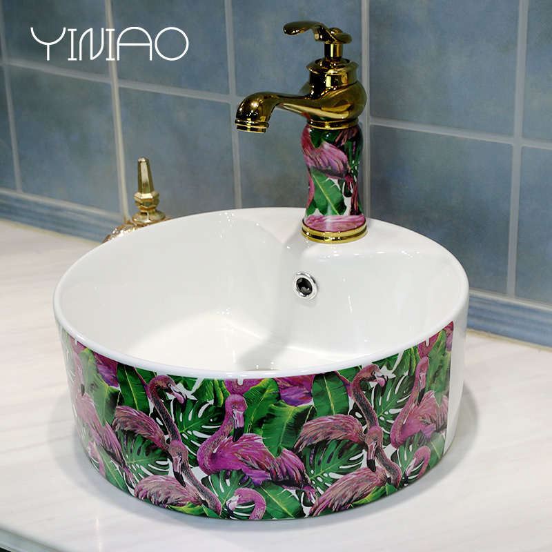 The stage basin sink rectangular basin bathroom ceramic household lavatory contracted Nordic tuba basin