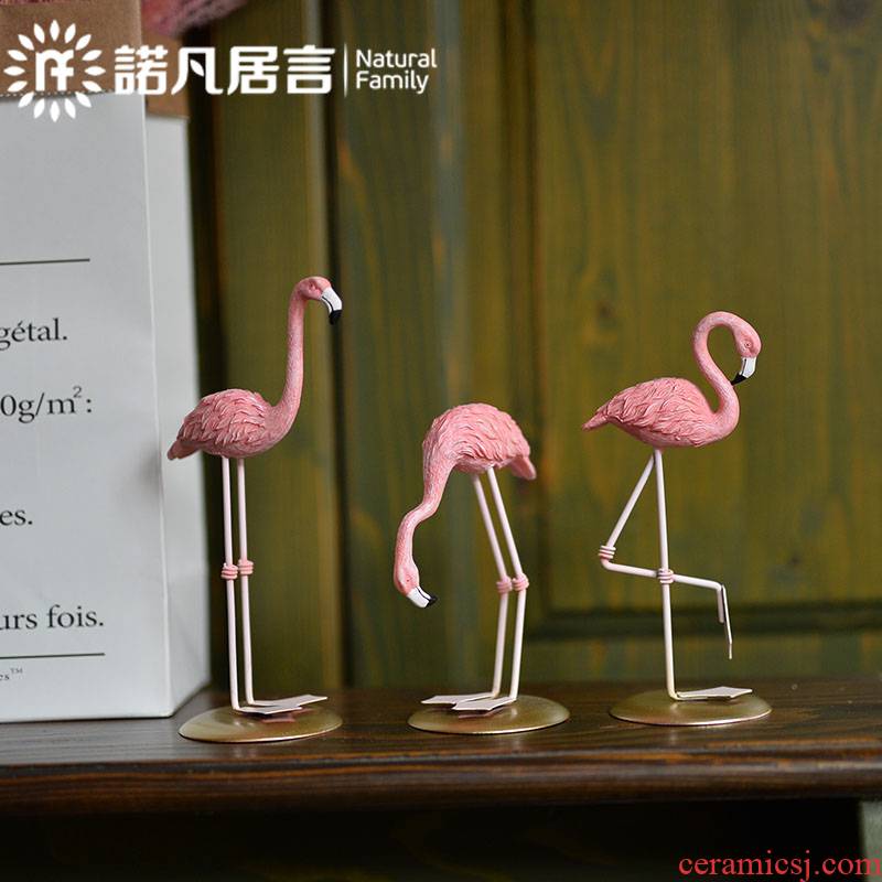 Creative ceramic small place hotel club Nordic I and contracted sitting room decoration flamingos home decoration gifts
