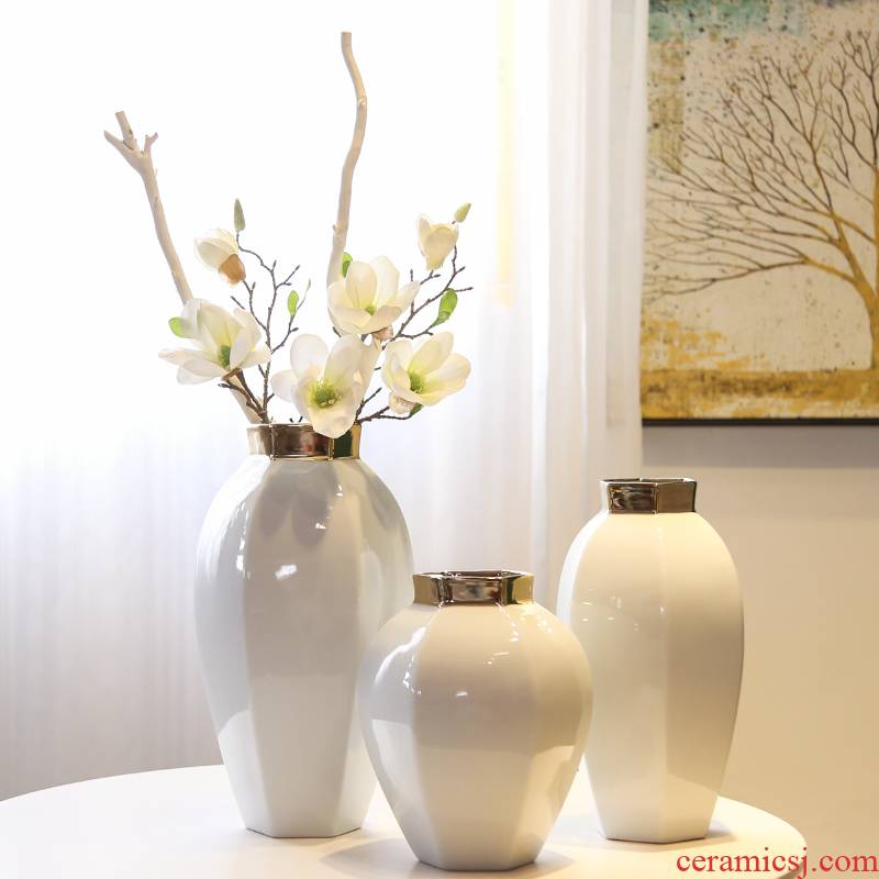 Jingdezhen new Chinese style light TV ark, porch is decorated key-2 luxury mesa vase furnishing articles sitting room simulation flowers, dried flowers, flower arrangement
