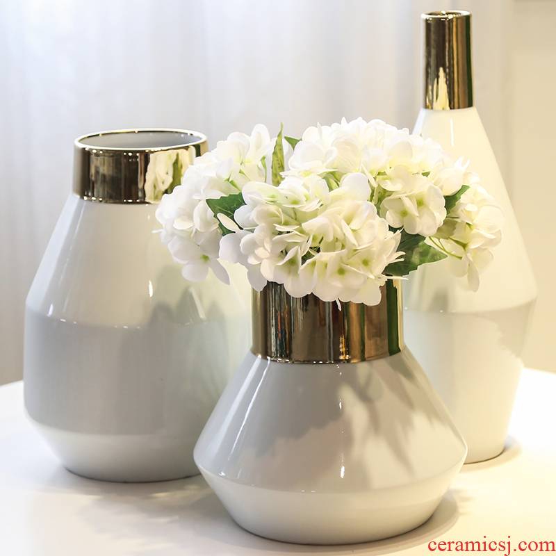 New Chinese style is light and decoration vase of jingdezhen ceramic flower decoration in the sitting room between household soft outfit flower implement example simulation flowers