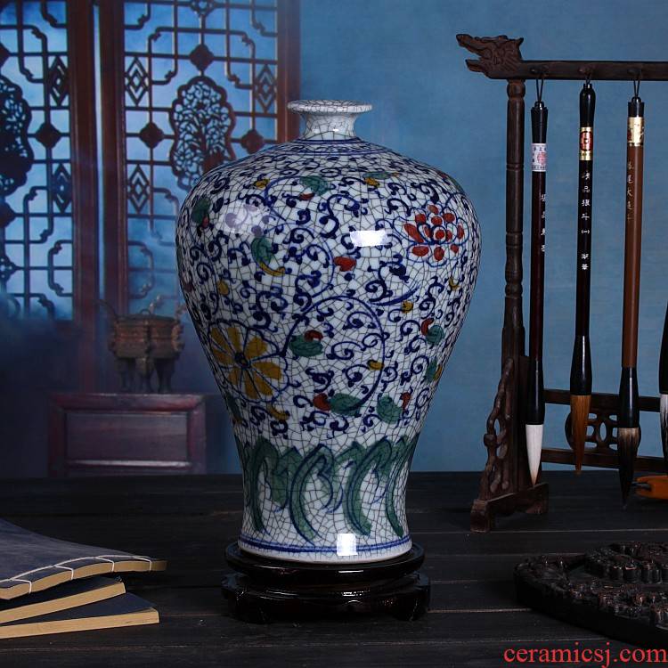 Archaize of jingdezhen ceramics decoration under the glaze color blue and white porcelain vases, hand - made the design furnishing articles