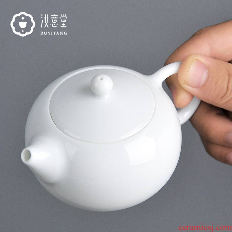 Jingdezhen ceramic tea set from the single pot of white porcelain teapot xi shi pot small mini antique Chinese teapot
