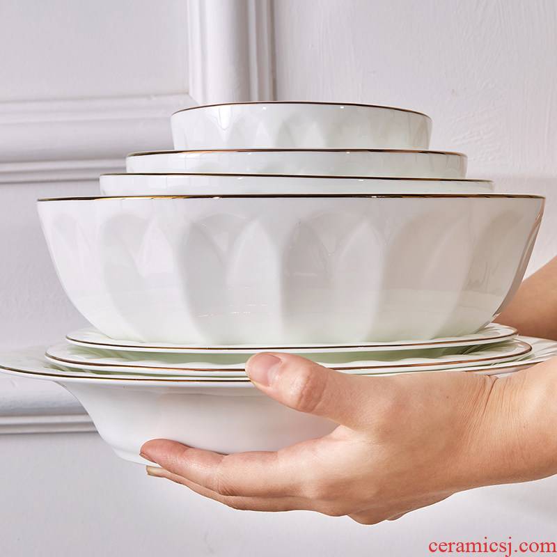 Rainbow such as bowl dishes suit household 6 inches 4/6 piece in pure white up phnom penh ipads porcelain tableware suit European eat rice bowl dish